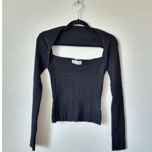 Modern Citizen Ribbed Cutout Sweater Top – Size Large